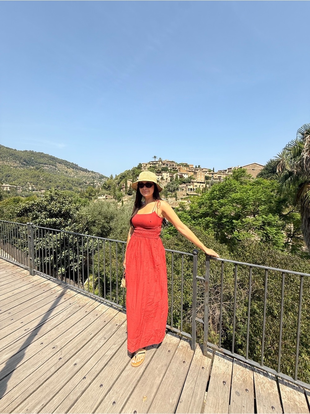 Red Maxi Sundress with Thin Straps